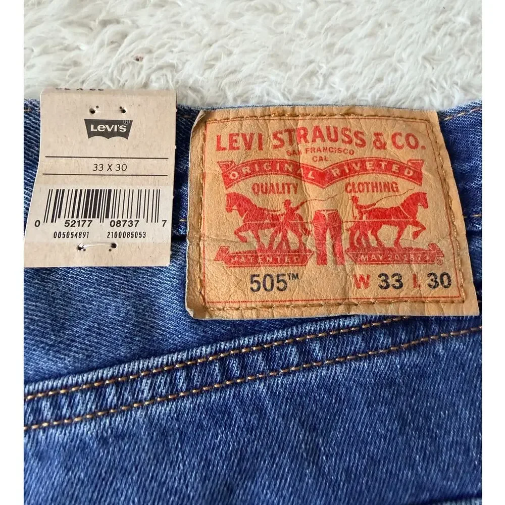 Levi’s 505 Regular Jeans Men’s 33x30 Medium Stonewash NWT Straight Leg